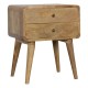 Curved Oak-Ish Nachttisch mit 2 Schubladen
