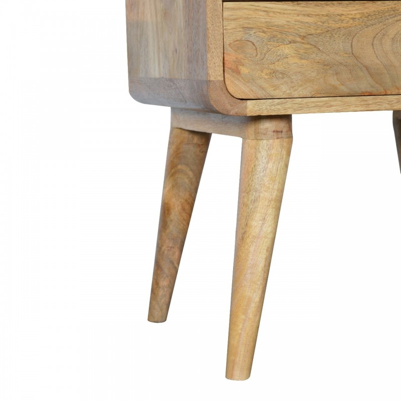 Curved Oak-Ish Nachttisch mit 2 Schubladen
