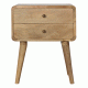 Curved Oak-Ish Nachttisch mit 2 Schubladen