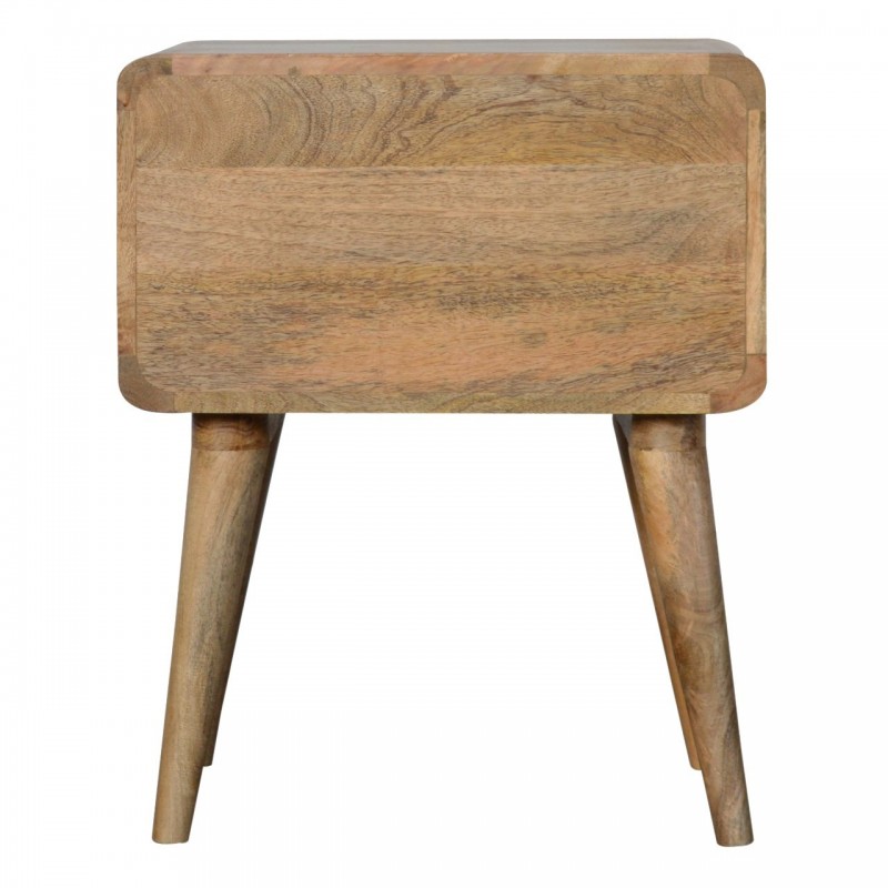 Curved Oak-Ish Nachttisch mit 2 Schubladen