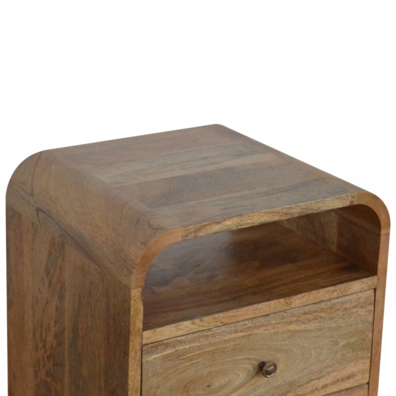 London Oak-Ish Nachttisch mit 2 Schubladen und Ablagefächern