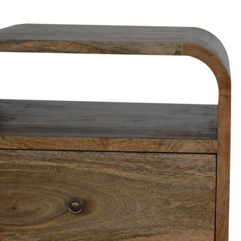 London Oak-Ish Nachttisch mit 2 Schubladen und Ablagefächern