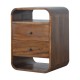 Chestnut Curved Edge Nachttisch mit 2 Schubladen