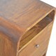 Chestnut Curved Edge Nachttisch mit 2 Schubladen