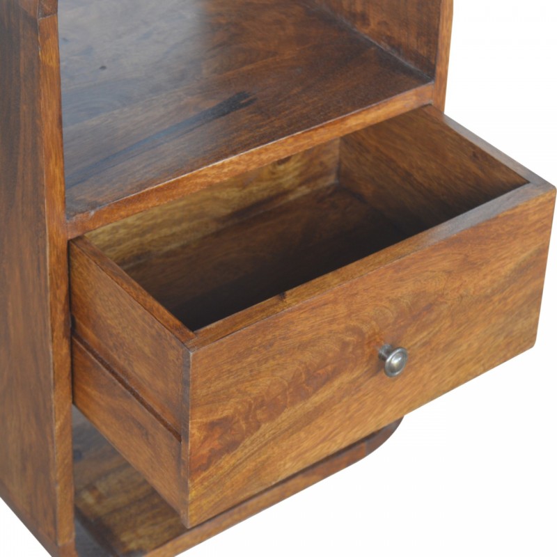 Chestnut Curved Edge Nachttisch mit 2 Schubladen