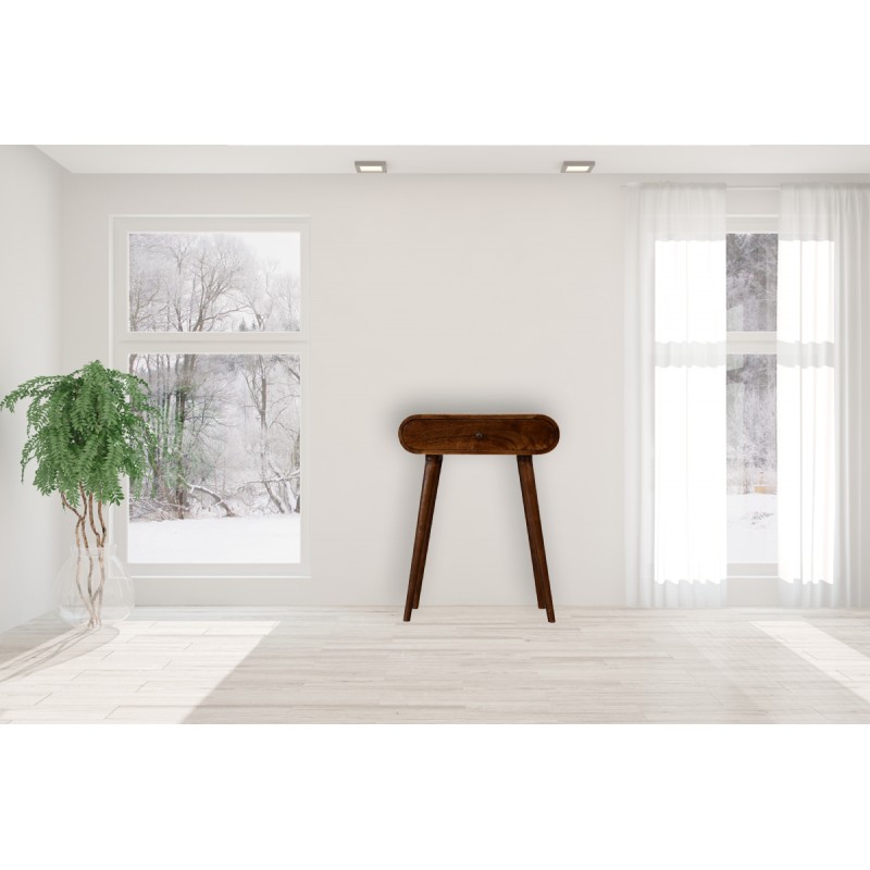 Компактная консоль Mini Rounded Chestnut с 2 ящиками