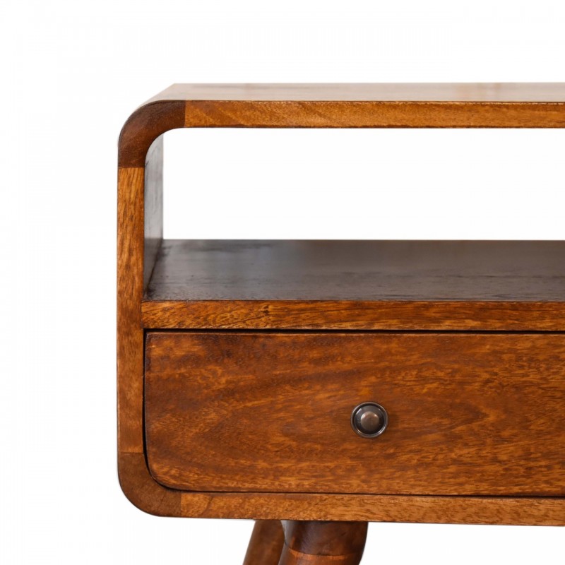 Компактная ТВ-тумба Mini Curved Chestnut с 2 ящиками