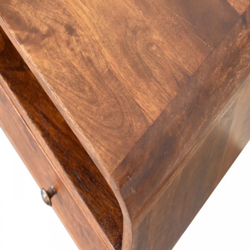 Компактная ТВ-тумба Mini Curved Chestnut с 2 ящиками