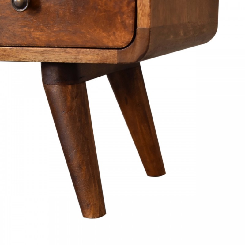 Компактная ТВ-тумба Mini Curved Chestnut с 2 ящиками