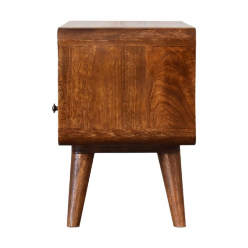 Компактная ТВ-тумба Mini Curved Chestnut с 2 ящиками