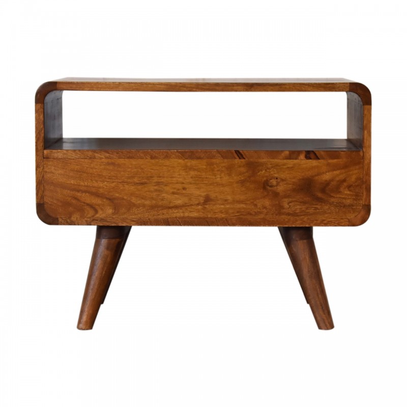 Компактная ТВ-тумба Mini Curved Chestnut с 2 ящиками