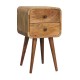 Компактная прикроватная тумба Mini Curved Oak-Ish с 2 ящиками