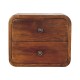 Mini Curved Chestnut Floating Bedside Table with 2 Drawers