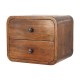 Mini Curved Chestnut Floating Bedside Table with 2 Drawers