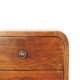 Mini Curved Chestnut Floating Bedside Table with 2 Drawers