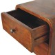 Mini Curved Chestnut Floating Bedside Table with 2 Drawers
