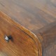 Mini Curved Chestnut Floating Bedside Table with 2 Drawers