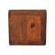 Mini Curved Chestnut Floating Bedside Table with 2 Drawers