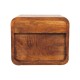 Mini Curved Chestnut Floating Bedside Table with 2 Drawers