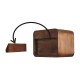 Mini Curved Chestnut Floating Bedside Table with 2 Drawers