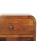Mini Curved Chestnut Floating Nightstand with Open Shelf