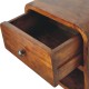 Mini Curved Chestnut Floating Nightstand with Open Shelf
