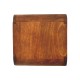 Mini Curved Chestnut Floating Nightstand with Open Shelf