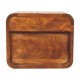 Mini Curved Chestnut Floating Nightstand with Open Shelf