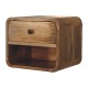 Mini Oak-Ish Floating Bedside Table with Open Shelf