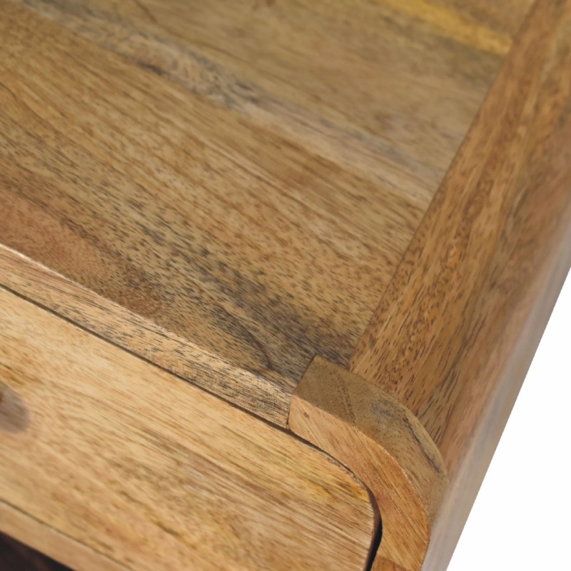 Mini Oak-Ish Floating Bedside Table with Open Shelf
