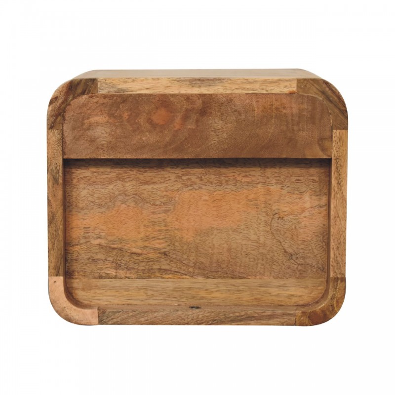 Mini Oak-Ish Floating Bedside Table with Open Shelf