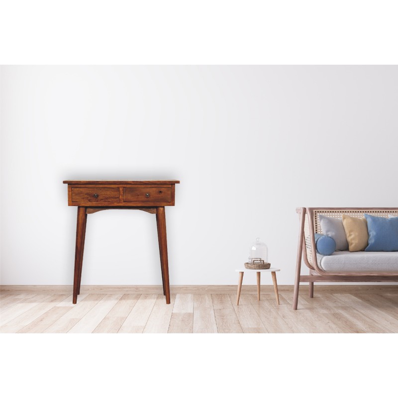 Компактная консоль Mini Chestnut Nordic с 2 ящиками