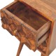 Компактная прикроватная тумба Mini Cube Carved Chestnut с 2 ящиками
