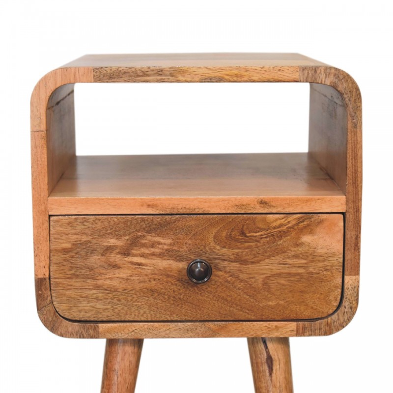 Компактная прикроватная тумба Mini Curved Oak-Ish с нишей