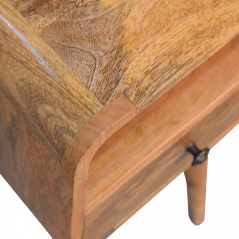 Компактная прикроватная тумба Mini Curved Oak-Ish с нишей