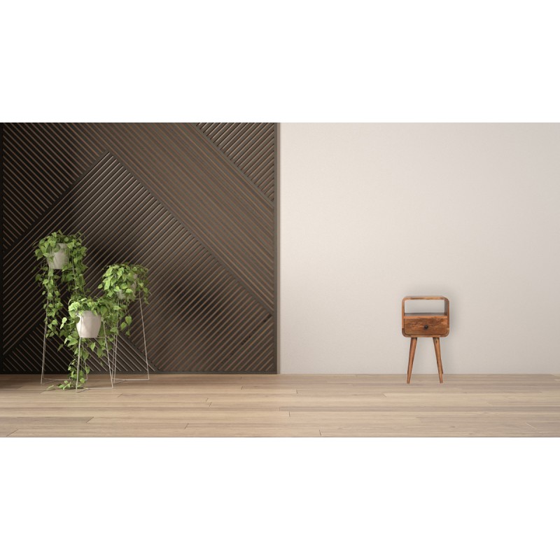 Компактная прикроватная тумба Mini Curved Oak-Ish с нишей