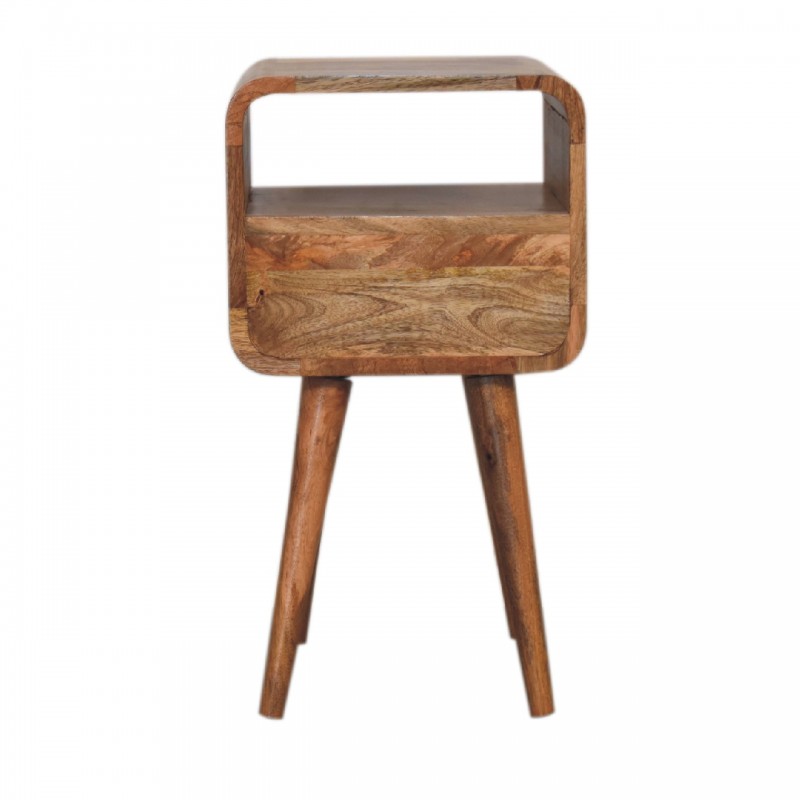 Компактная прикроватная тумба Mini Curved Oak-Ish с нишей