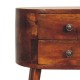 Компактная прикроватная тумба Mini Rounded Chestnut с 2 ящиками