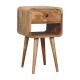 Компактная прикроватная тумба Mini Curved Oak-Ish с нижней нишей