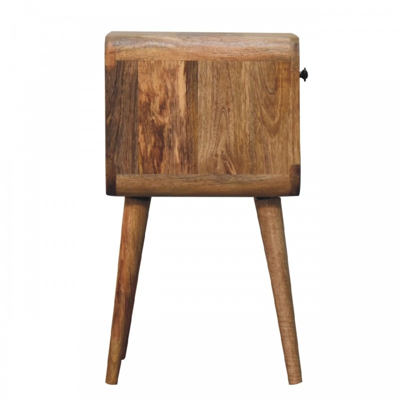 Компактная прикроватная тумба Mini Curved Oak-Ish с нижней нишей