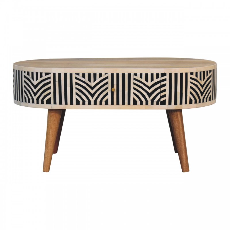 Журнальный столик Edessa Bone Inlay из массива манго