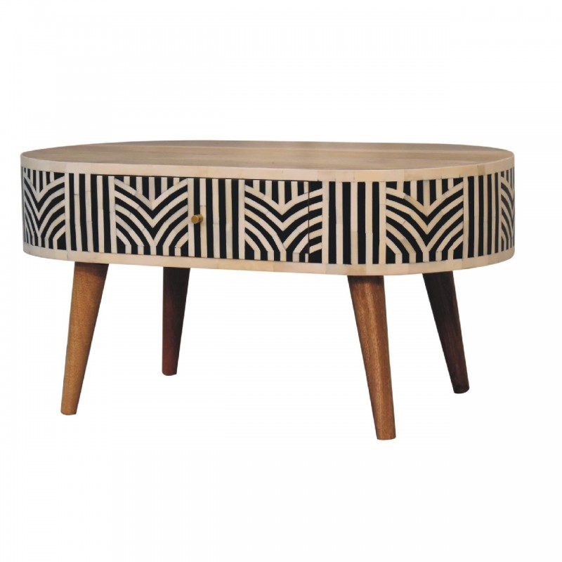 Журнальный столик Edessa Bone Inlay из массива манго