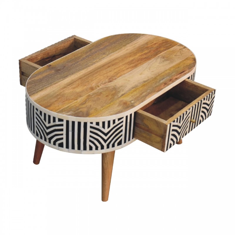 Журнальный столик Edessa Bone Inlay из массива манго