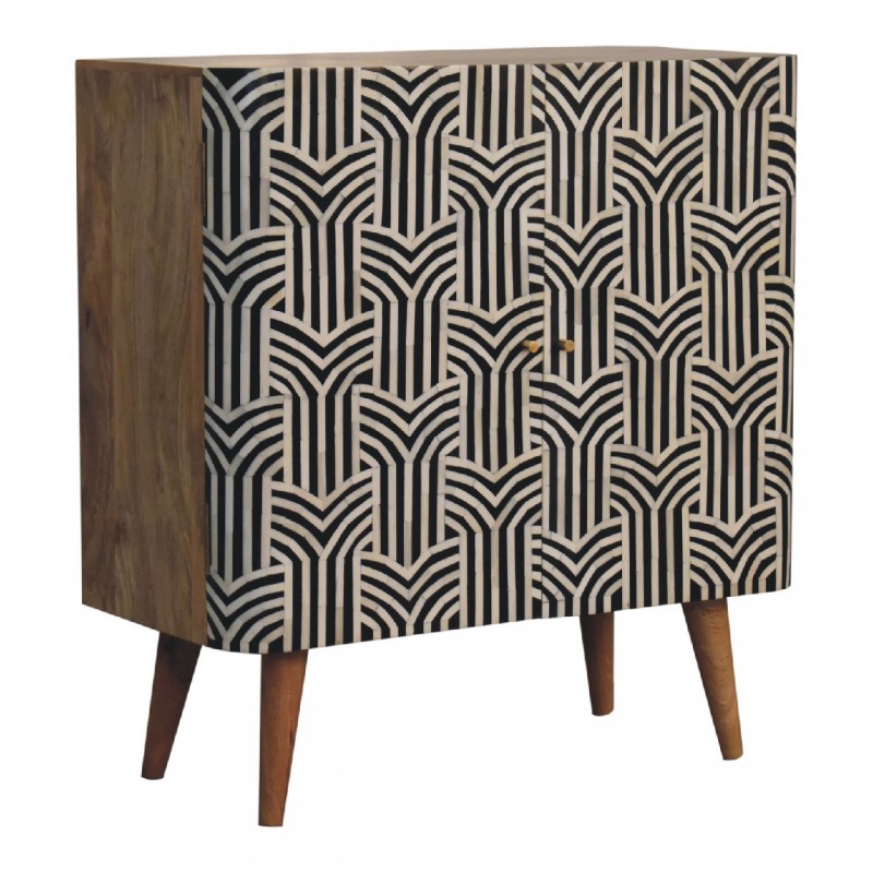 Шкаф для хранения Edessa Bone Inlay из массива манго