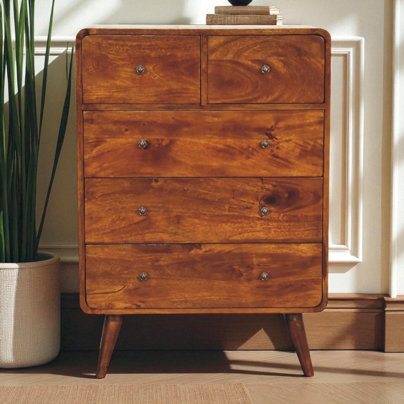 Комод Curved Chestnut с 5 ящиками