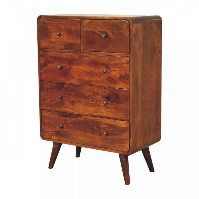 Комод Curved Chestnut с 5 ящиками