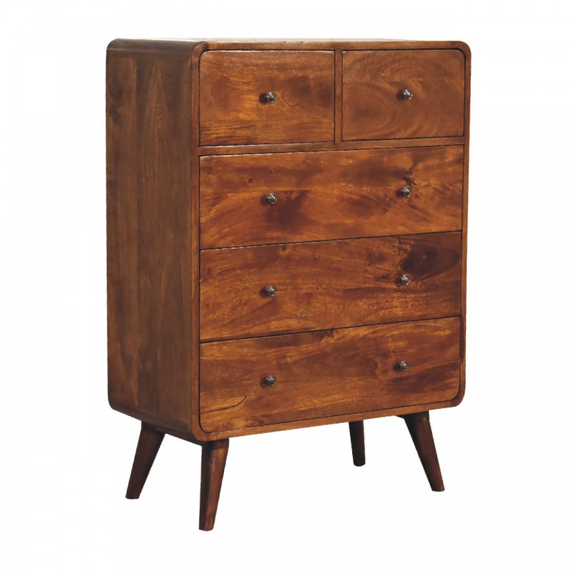 Комод Curved Chestnut с 5 ящиками