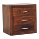 Luca Chestnut Nachttisch mit 3 Schubladen