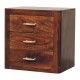 Luca Chestnut Nachttisch mit 3 Schubladen