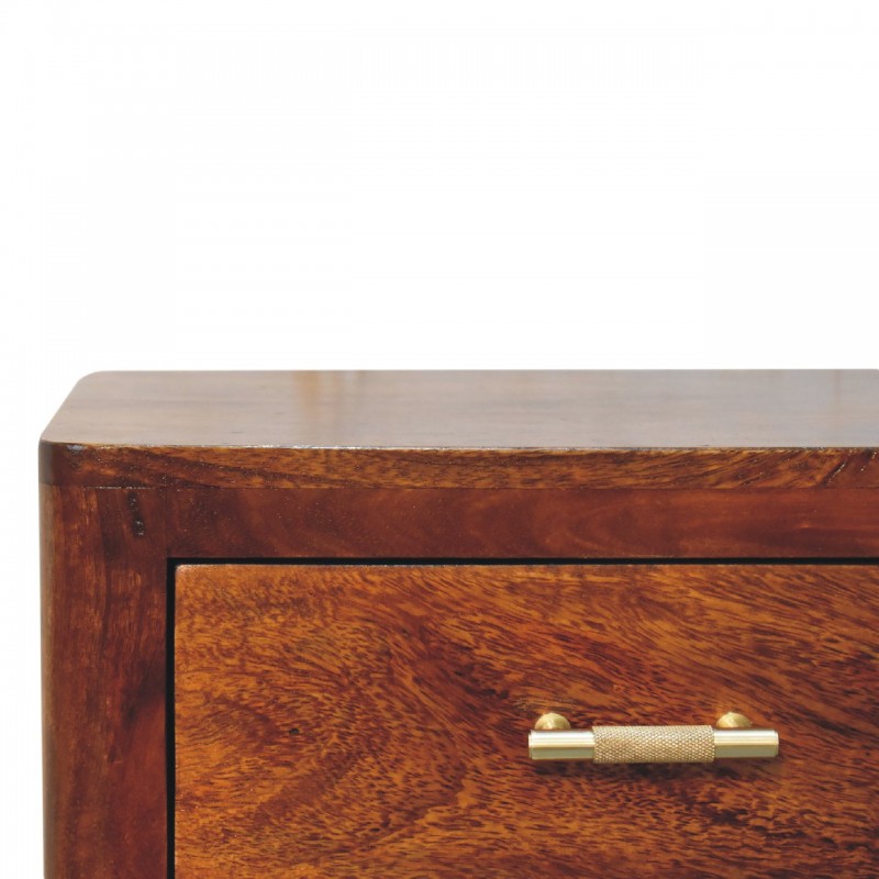 Luca Chestnut Nachttisch mit 3 Schubladen